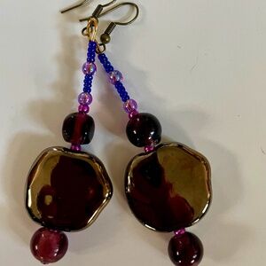 Original handmade earrings with Kazuri beads
